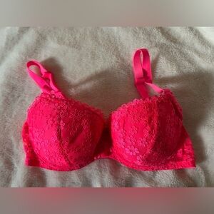 Huit Lingerie Neon Pink Floral Bra 30DD